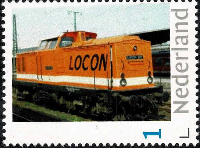 Dutch personalised stamp with private company locomotive